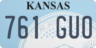 KS license plate 761GUO