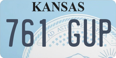 KS license plate 761GUP