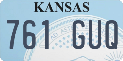 KS license plate 761GUQ