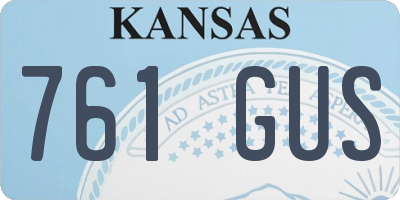 KS license plate 761GUS