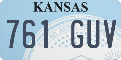 KS license plate 761GUV