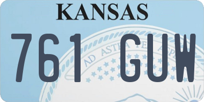 KS license plate 761GUW