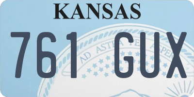 KS license plate 761GUX
