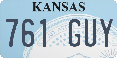 KS license plate 761GUY