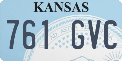 KS license plate 761GVC