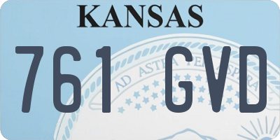 KS license plate 761GVD