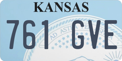 KS license plate 761GVE