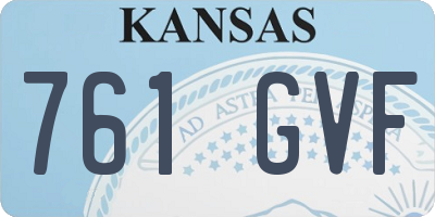 KS license plate 761GVF