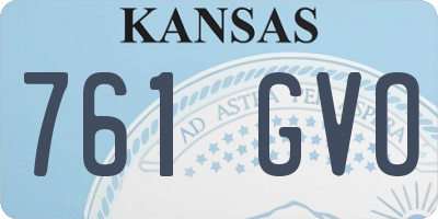KS license plate 761GVO