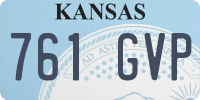 KS license plate 761GVP