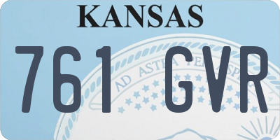 KS license plate 761GVR