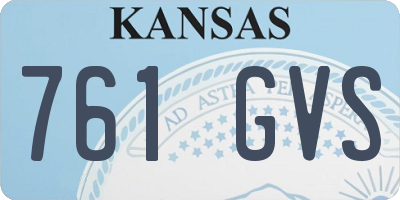 KS license plate 761GVS