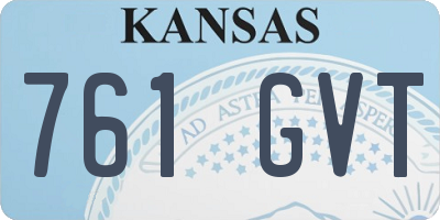 KS license plate 761GVT