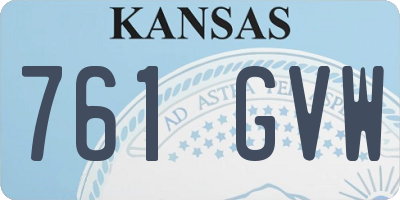KS license plate 761GVW