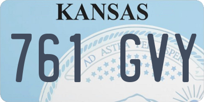 KS license plate 761GVY