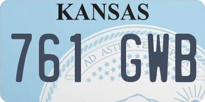 KS license plate 761GWB