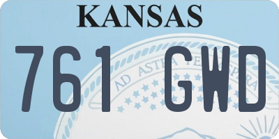 KS license plate 761GWD