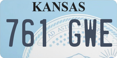 KS license plate 761GWE