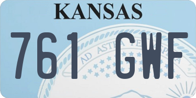 KS license plate 761GWF