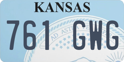 KS license plate 761GWG