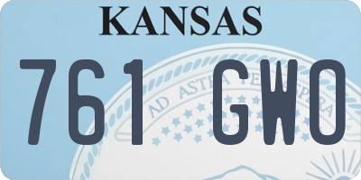 KS license plate 761GWO