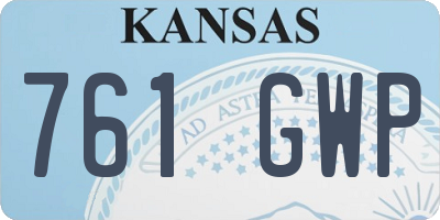 KS license plate 761GWP