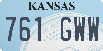 KS license plate 761GWW