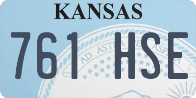 KS license plate 761HSE