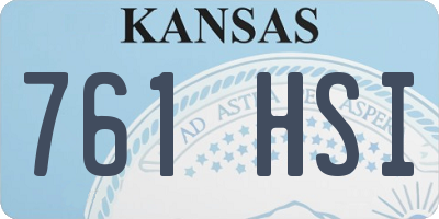 KS license plate 761HSI