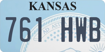 KS license plate 761HWB