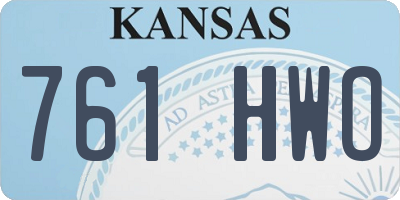 KS license plate 761HWO