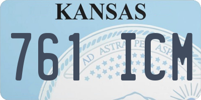 KS license plate 761ICM