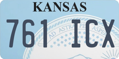 KS license plate 761ICX