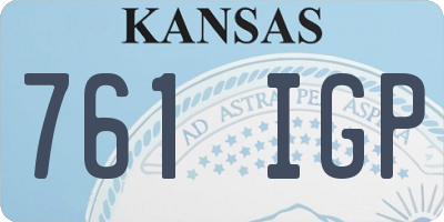 KS license plate 761IGP