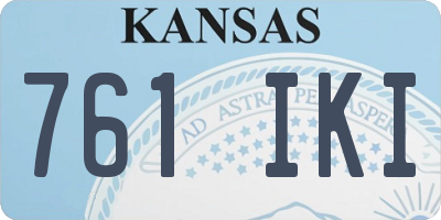 KS license plate 761IKI