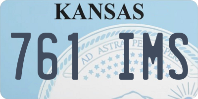 KS license plate 761IMS