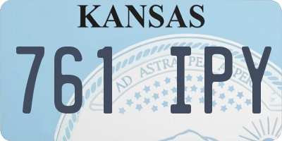 KS license plate 761IPY