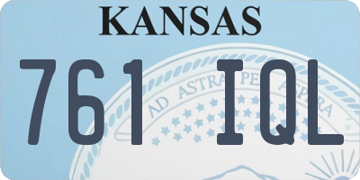 KS license plate 761IQL