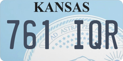KS license plate 761IQR