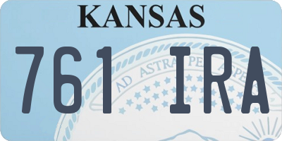 KS license plate 761IRA