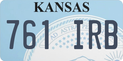 KS license plate 761IRB
