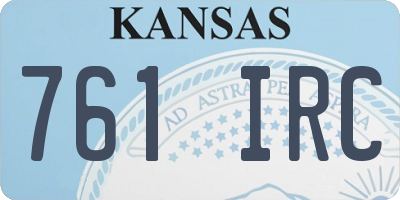 KS license plate 761IRC