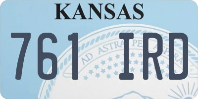 KS license plate 761IRD