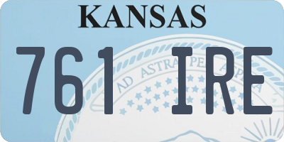 KS license plate 761IRE