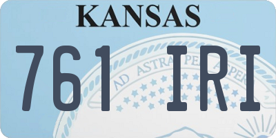 KS license plate 761IRI