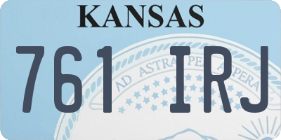 KS license plate 761IRJ