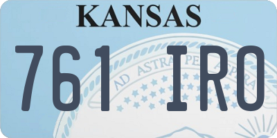 KS license plate 761IRO