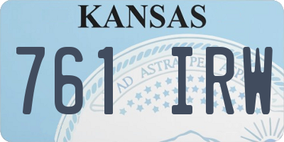 KS license plate 761IRW