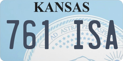KS license plate 761ISA