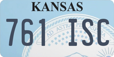 KS license plate 761ISC